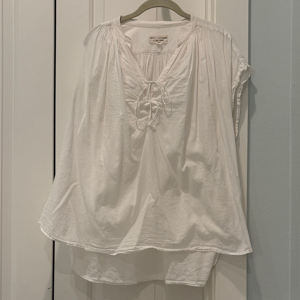 Nili Lotan white Andes Top.
